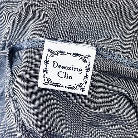 Gray Long Sleeve Lace Bodycon Dress Dressing Clio Waist Detail Stretch Gown S - Picture 11 of 13